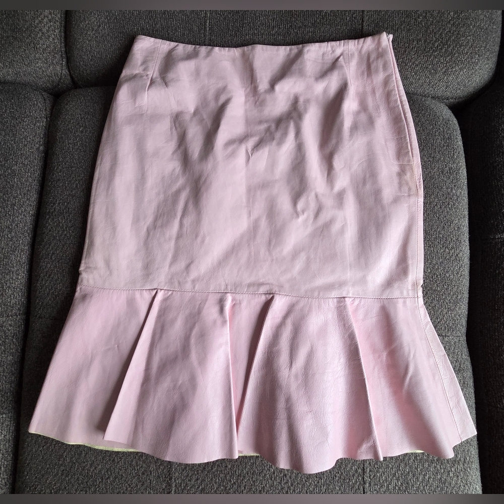 Vintage Pink Leather Skirt